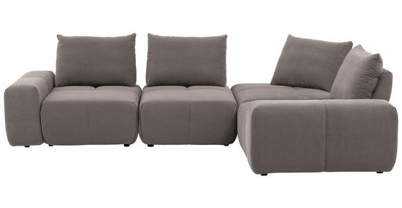 ECKSOFA in Velours Braun  - Schwarz/Braun, Design, Kunststoff/Textil (326/236cm) - Xora