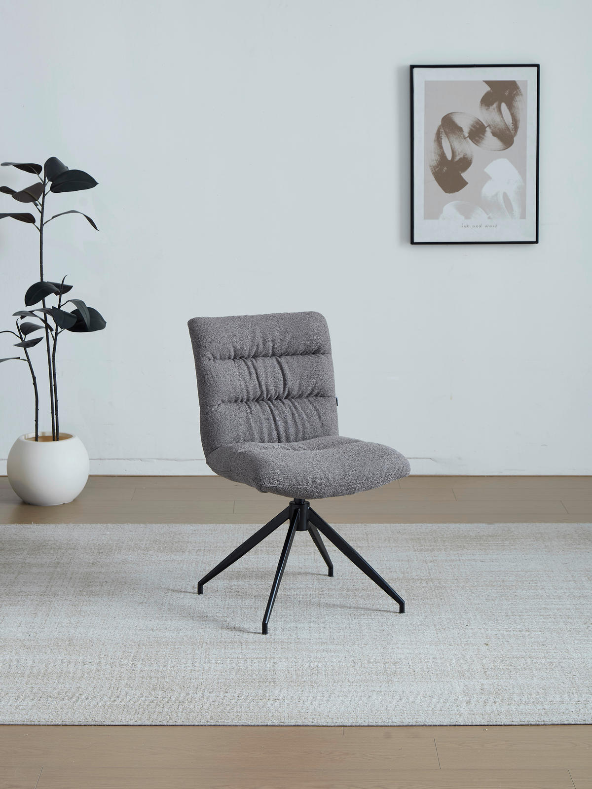 STUHL - Schwarz/Cappuccino, Design, Textil/Metall (51/86/64cm) - Dieter Knoll