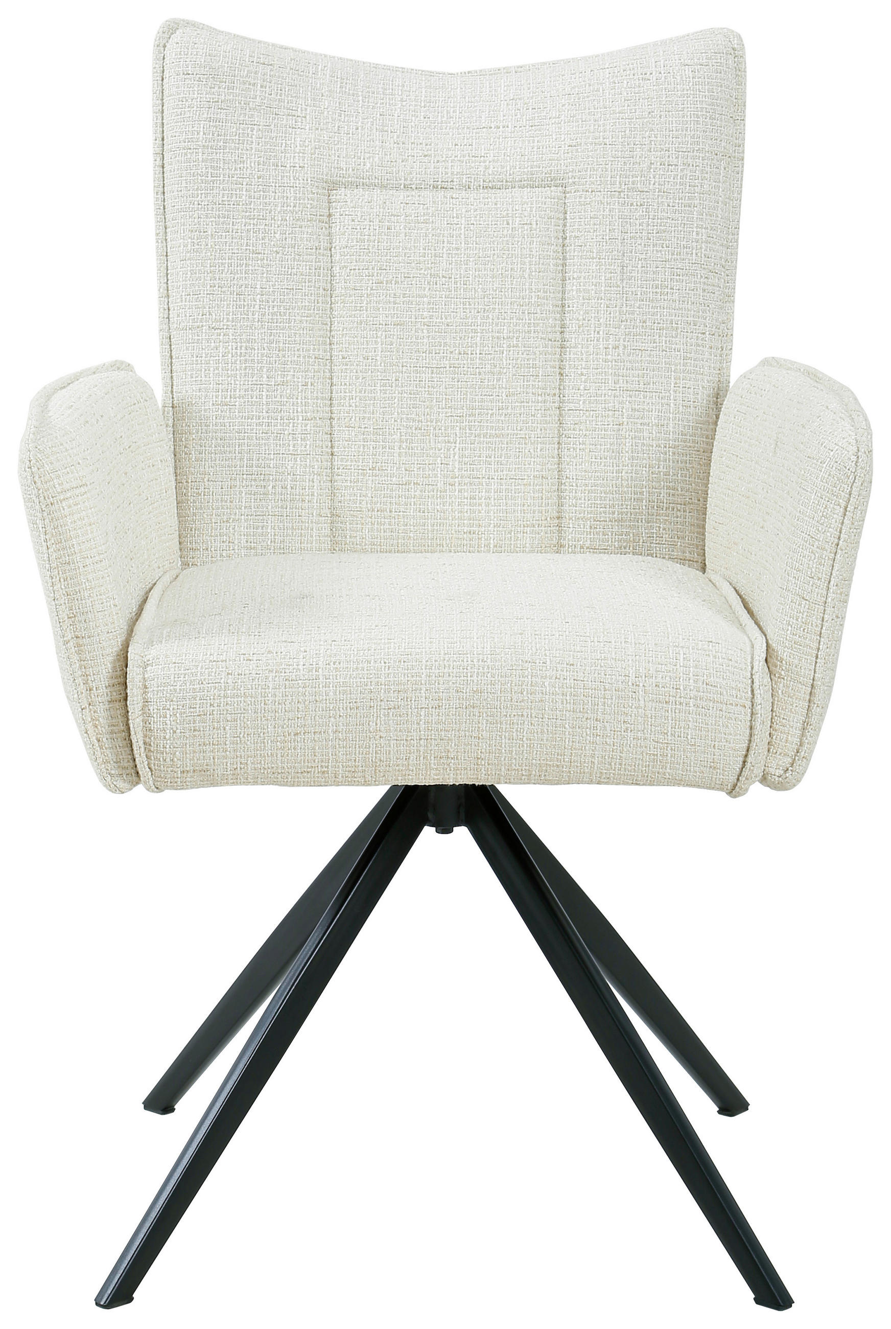 ARMLEHNSTUHL Eisen Webstoff - Beige/Schwarz, Design, Textil/Metall (60/89/66cm) - Carryhome