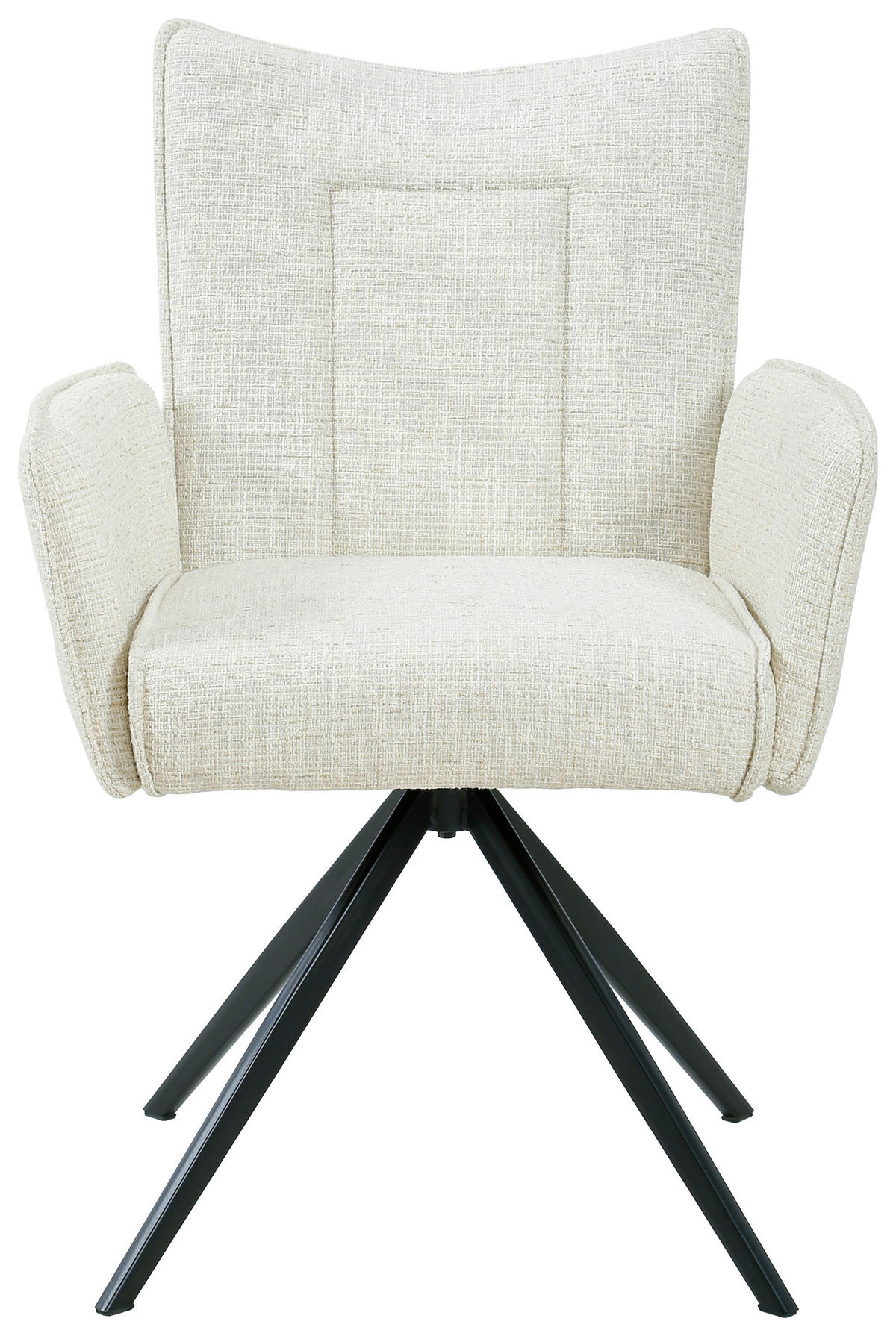 ARMLEHNSTUHL Eisen Webstoff  - Beige/Schwarz, Design, Textil/Metall (60/89/66cm) - Carryhome