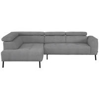 ECKSOFA in Webstoff Silberfarben  205/280 cm  - Silberfarben/Schwarz, Design, Textil/Metall (205/280cm) - Xora