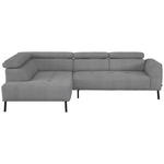 ECKSOFA in Webstoff Silberfarben  205/280 cm  - Silberfarben/Schwarz, Design, Textil/Metall (205/280cm) - Xora