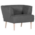 SESSEL in Cord Dunkelgrau - Dunkelgrau/Buchefarben, Design, Holz/Textil (85/71/80cm) - Hom`in
