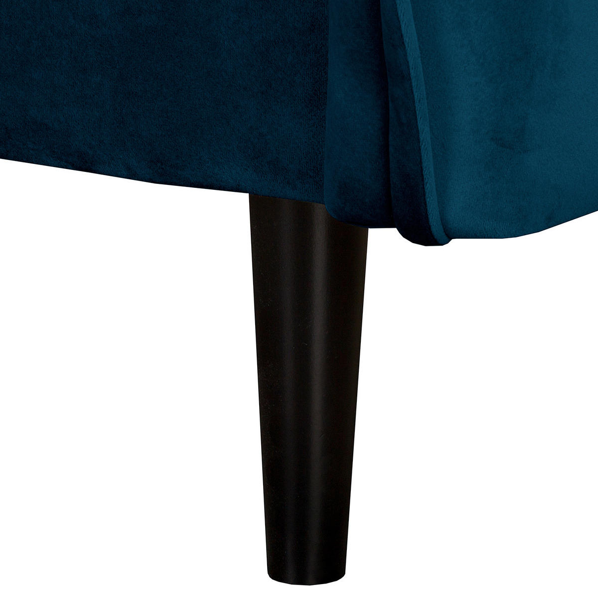 3-SITZER-SOFA JULI Samt Blau  - Blau/Schwarz, Design, Holz/Textil (203/86/100cm) - P & B