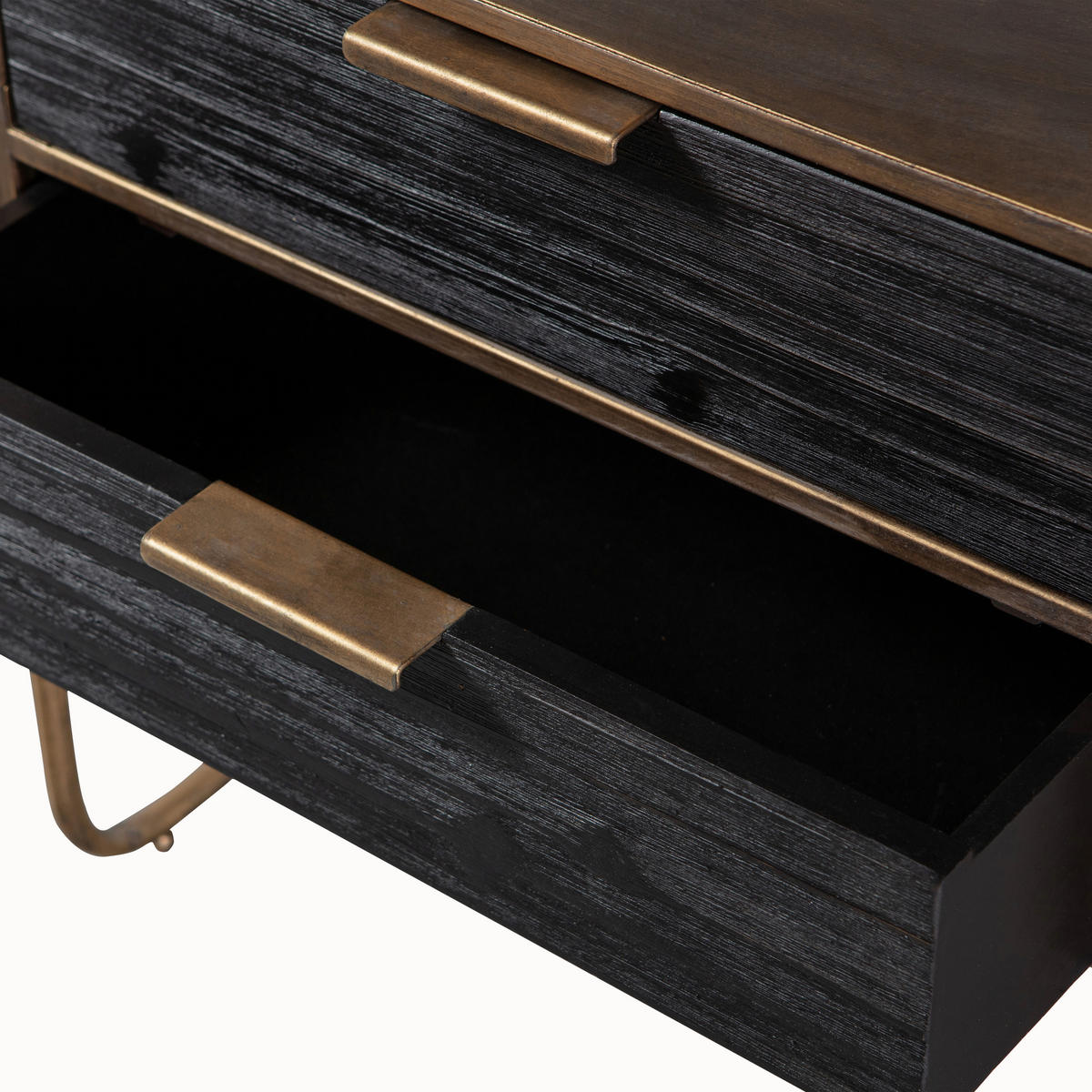 NACHTTISCH  in Messingfarben  - Messingfarben/Schwarz, Design, Holz/Metall (45/38/62cm) - Livetastic