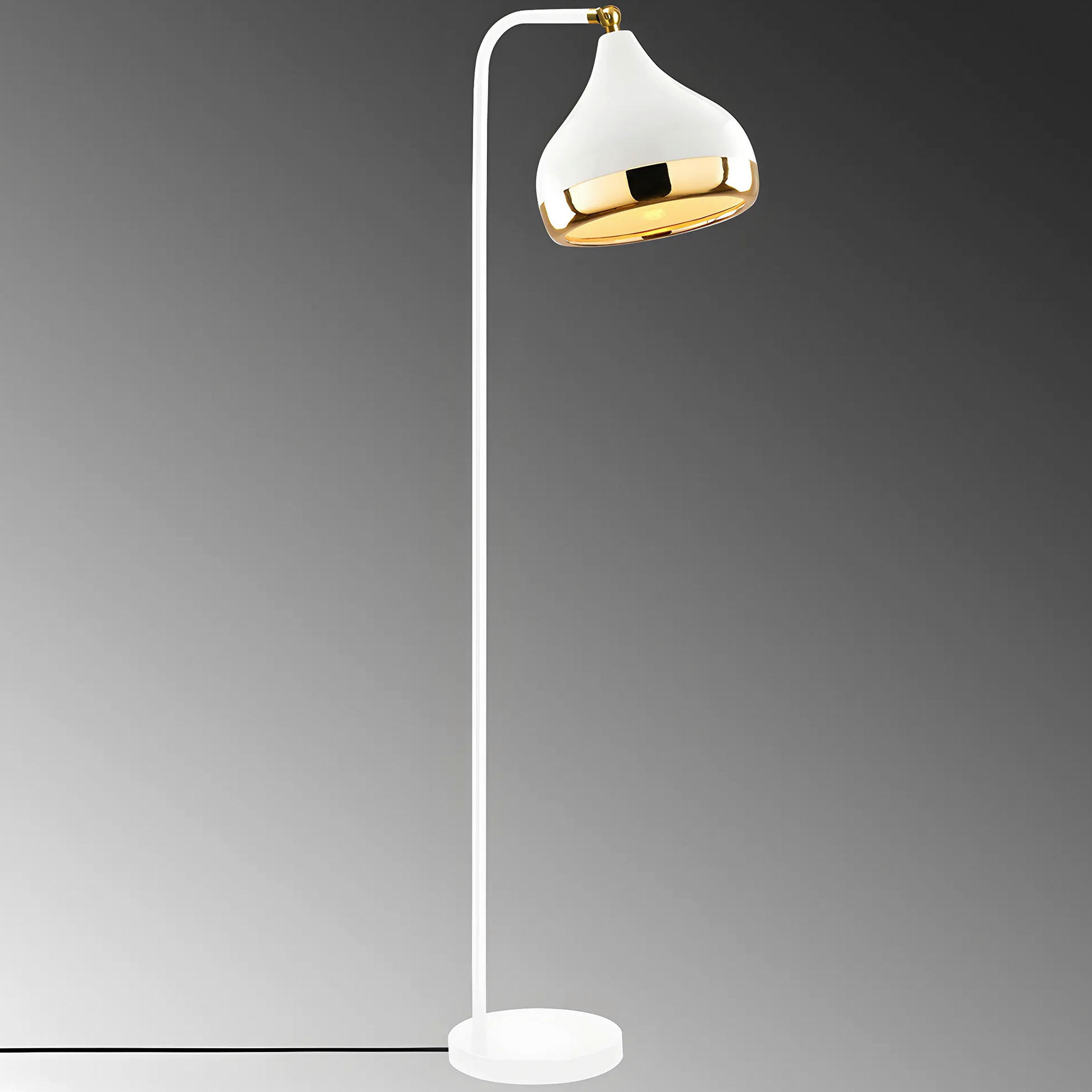 Thumbnail - P & B Stehleuchte, Weiß, Gold, Metall, trichterförmig,trichterförmig, 120 cm, CE, Schnurschalter, Lampen & Leuchten, Inn...