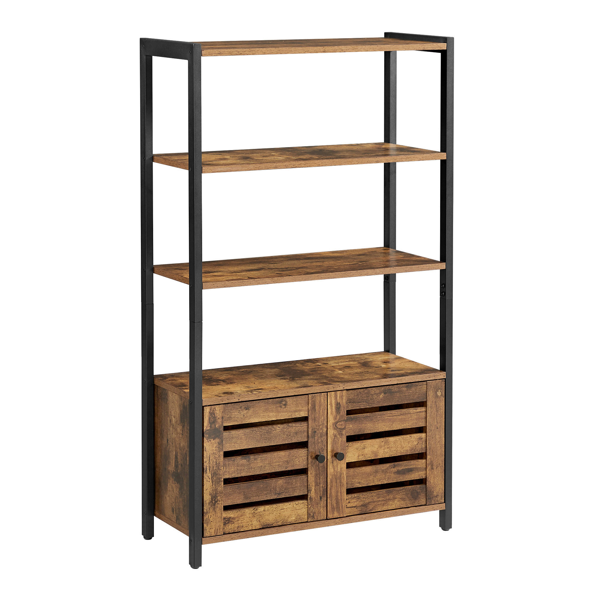 AUFBEWAHRUNGSREGAL Braun, Schwarz  70/121,5/30 cm  - Schwarz/Braun, Trend, Holzwerkstoff/Metall (70/121,5/30cm) - Boxxx