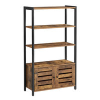 AUFBEWAHRUNGSREGAL Braun, Schwarz  70/121,5/30 cm  - Schwarz/Braun, Trend, Holzwerkstoff/Metall (70/121,5/30cm) - Boxxx