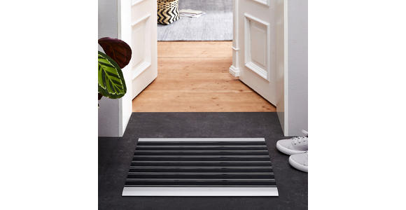 FUßMATTE 40/60 cm - Silberfarben/Schwarz, KONVENTIONELL, Kunststoff/Metall (40/60cm) - Esposa