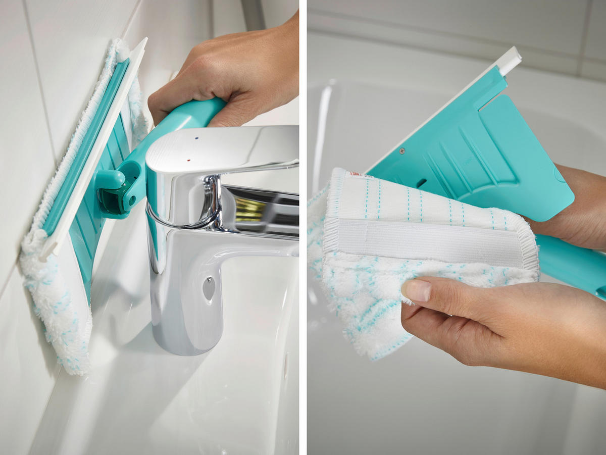 WISCHBEZUG - Türkis/Weiss, Basics, Textil (20cm) - Leifheit