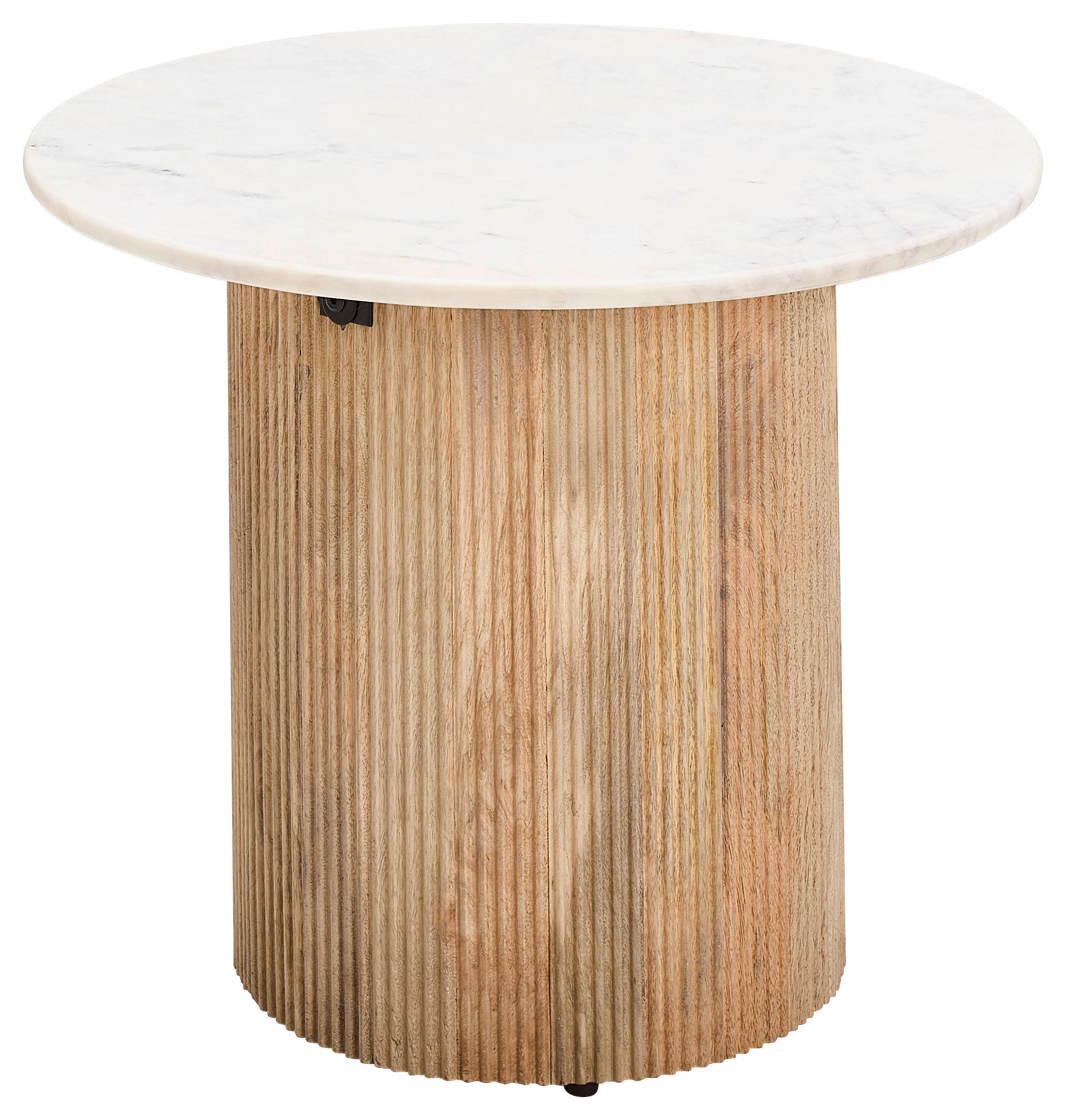 COUCHTISCH Mangoholz vollmassiv 60/60/45 cm rund Naturfarben, Weiß  - Naturfarben/Weiß, Design, Holz/Stein (60/60/45cm) - Livetastic