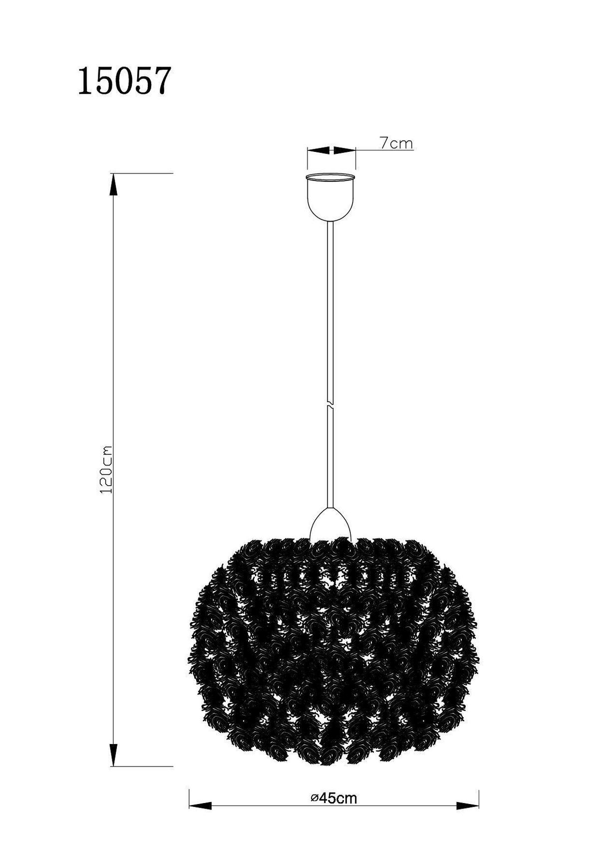 HÄNGLAMPA 45/120 cm  - vit, Basics, textil/plast (45/120cm) - Globo