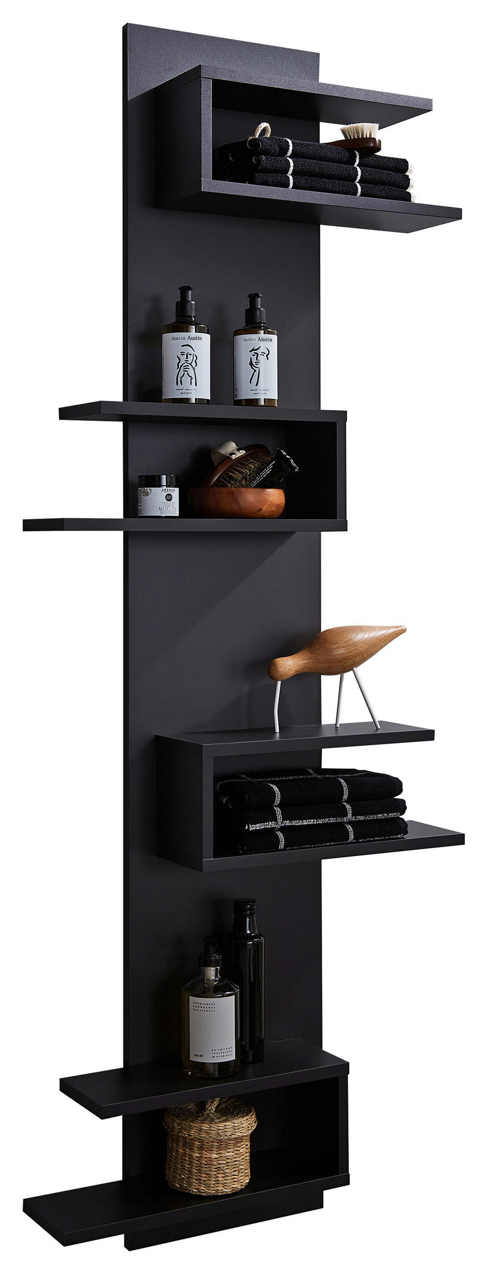 BADEZIMMERREGAL 60/160/15 cm  - Anthrazit, Design, Holzwerkstoff (60/160/15cm) - Novel