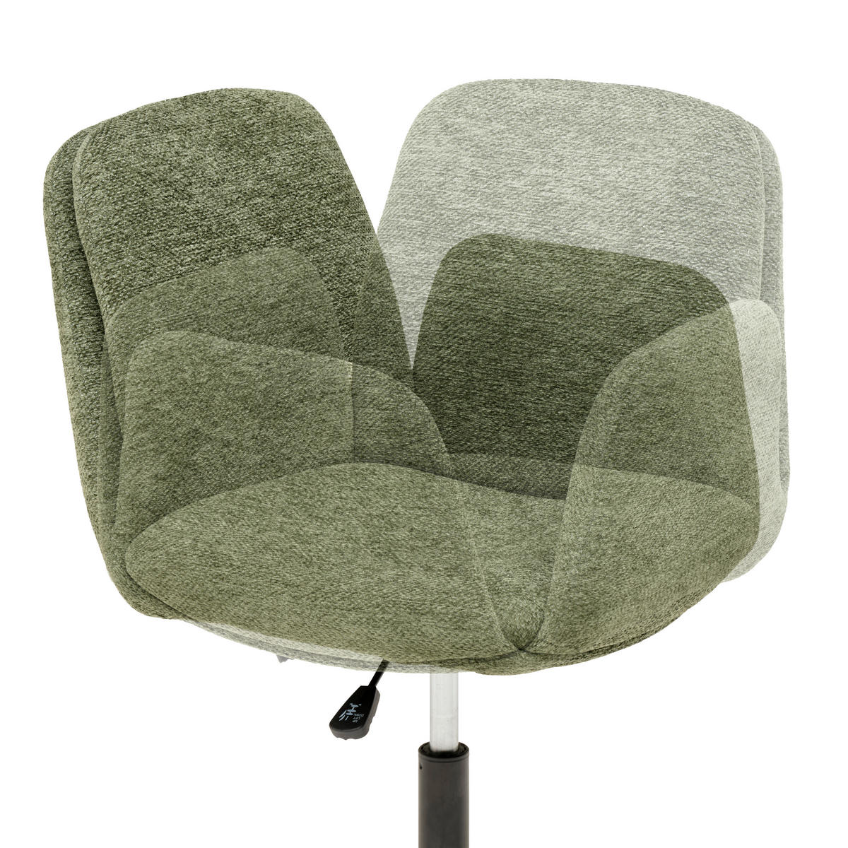 DREHSTUHL Webstoff Grün  - Schwarz/Grün, MODERN, Kunststoff/Textil (55/85-95/60cm) - MID.YOU