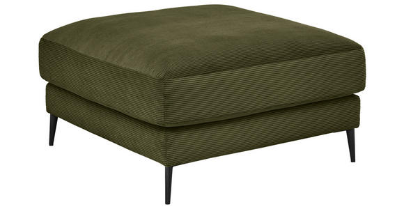 HOCKER Feincord Dunkelgrün  - Dunkelgrün/Schwarz, Design, Textil/Metall (90/43/90cm) - Dieter Knoll