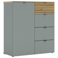 KOMMODE 90/99/41 cm  in Grün, Eiche Artisan  - Schwarz/Eiche Artisan, Modern, Holzwerkstoff/Metall (90/99/41cm) - Voleo