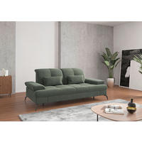 2,5-SITZER Flachgewebe Grün  - Schwarz/Grün, KONVENTIONELL, Textil/Metall (202/90/122cm) - Sit & More