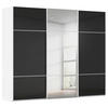SCHWEBETÜRENSCHRANK in Schwarz, Weiss  - Weiss/Schwarz, Konventionell, Glas/Holzwerkstoff (271/223/68cm) - Novel