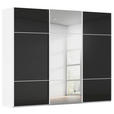SCHWEBETÜRENSCHRANK 301/223/68 cm 3-türig Schwarz, Weiß  - Schwarz/Weiß, KONVENTIONELL, Glas/Holzwerkstoff (301/223/68cm) - Novel