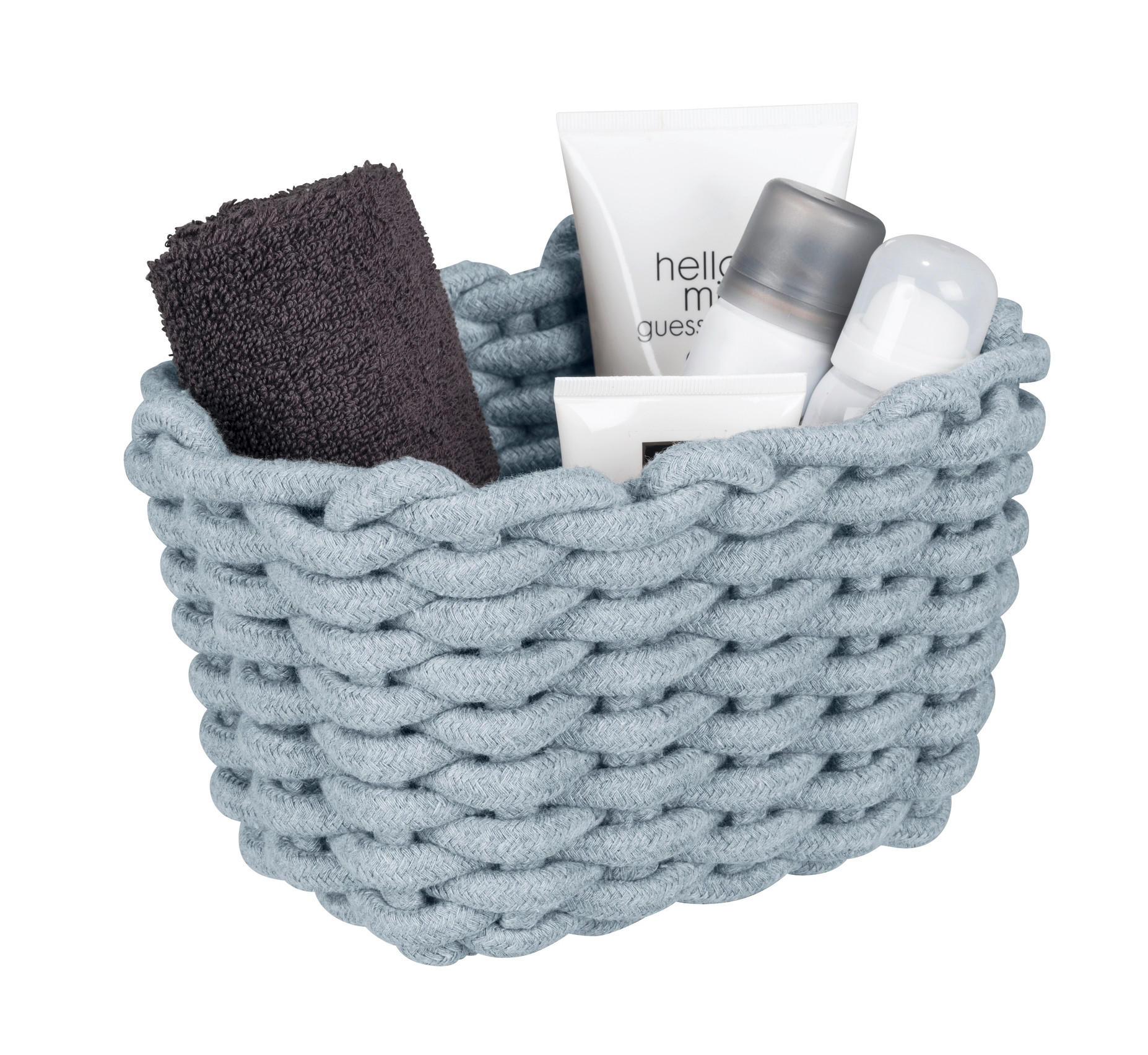 AUFBEWAHRUNGSKÖRBCHEN     - Hellgrau, Basics, Naturmaterialien/Textil (20/13/15cm) - Wenko