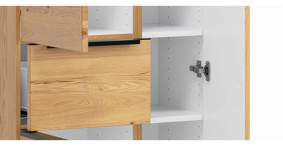 MIDISCHRANK 65/130/35 cm  - Wildeiche/Schwarz, KONVENTIONELL, Holzwerkstoff/Metall (65/130/35cm) - Xora