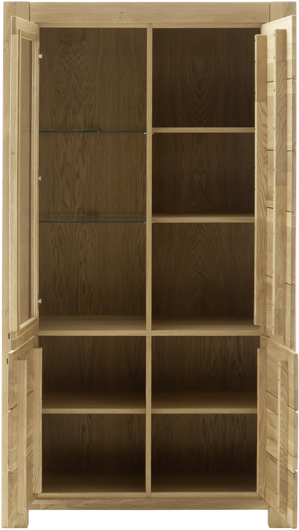 VITRINE  in massiv Wildeiche Wildeiche - Wildeiche/Schwarz, Natur, Glas/Holz (109/199/45cm) - Carryhome
