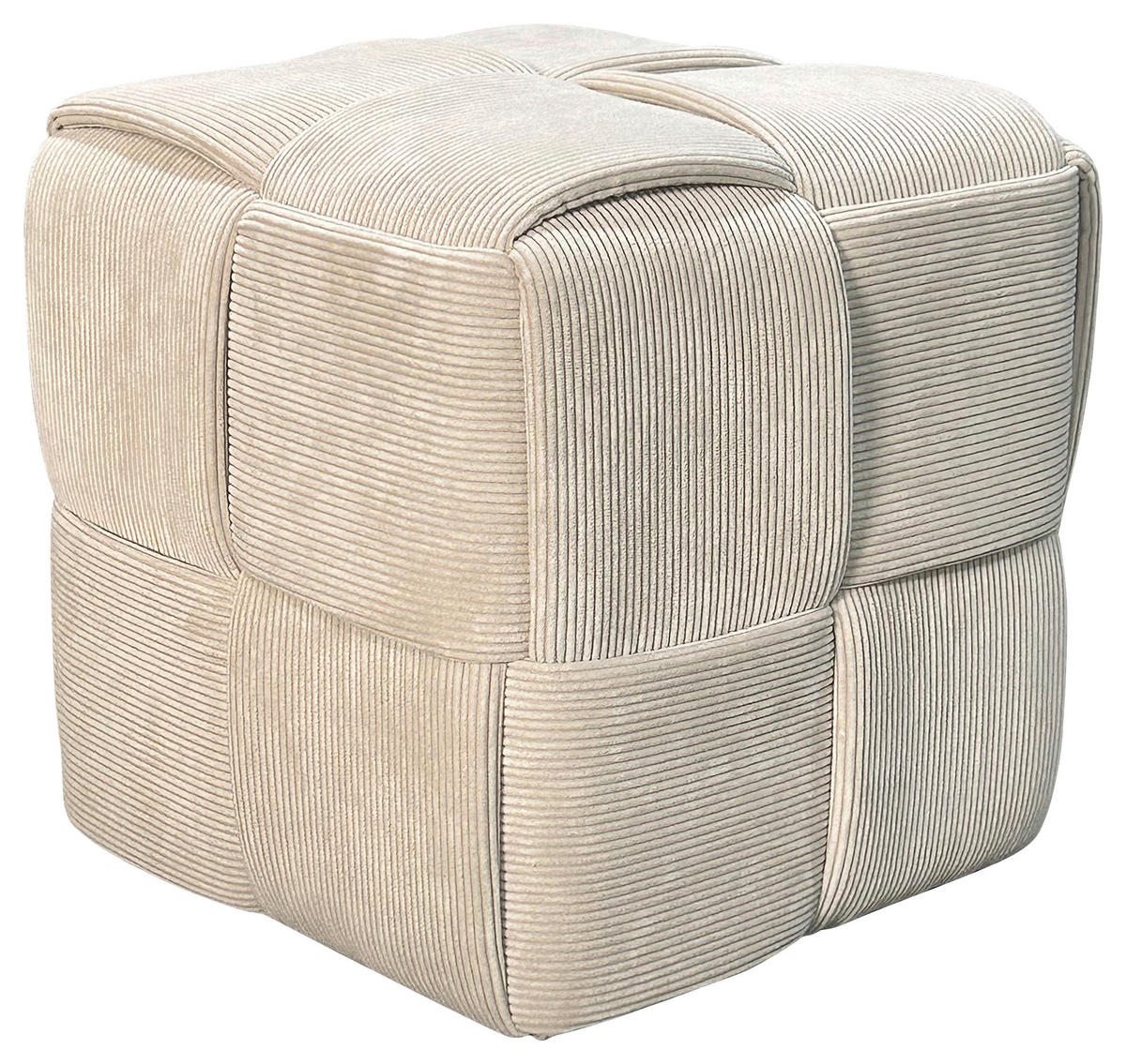 POUF in Beige Textil Beige  - Beige, Design, Textil (40/40/40cm) - MID.YOU