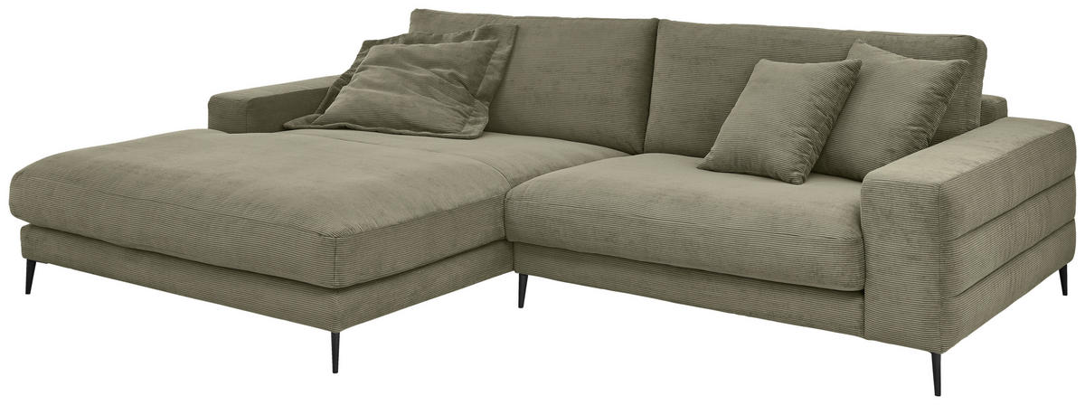Freisteller von Dieter Knoll ECKSOFA Olivgrün Feincord.