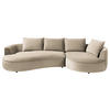 BIGSOFA Samt Beige  - Beige/Schwarz, Design, Kunststoff/Textil (322/66/154cm) - home24