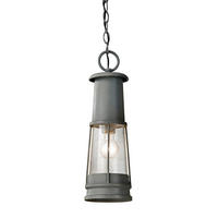 VONKAJŠIE ZÁVESNÉ SVIETIDLO, 14.6/59 cm  - tmavosivá, Basics, kov/sklo (14.6/59cm) - Elstead Lighting