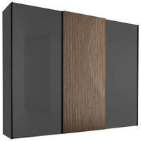 SCHWEBETÜRENSCHRANK 298/240/68 cm Anthrazit, Eichefarben  - Eichefarben/Anthrazit, Design, Glas/Holzwerkstoff (298/240/68cm) - Dieter Knoll