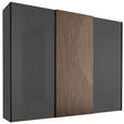 SCHWEBETÜRENSCHRANK 298/240/68 cm Anthrazit, Eichefarben  - Eichefarben/Anthrazit, Design, Glas/Holzwerkstoff (298/240/68cm) - Dieter Knoll