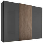 SCHWEBETÜRENSCHRANK 298/240/68 cm Anthrazit, Eichefarben  - Eichefarben/Anthrazit, Design, Glas/Holzwerkstoff (298/240/68cm) - Dieter Knoll