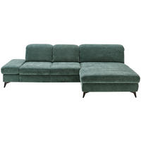 ECKSOFA Dunkelgrün Chenille  - Dunkelgrün/Schwarz, Design, Textil/Metall (288/198cm) - Beldomo Style