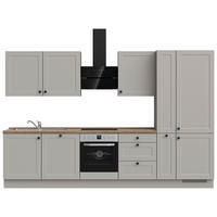 KÜCHENLEERBLOCK 330 cm   in Grau, Eiche dunkel  - Eiche dunkel/Schwarz, MODERN, Holzwerkstoff/Metall (330cm) - Nobilia