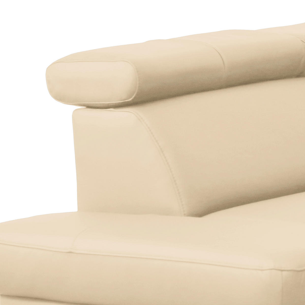 ECKSOFA Beige Echtleder Lederlook  - Chromfarben/Beige, Design, Leder/Textil (197/257cm) - Livetastic