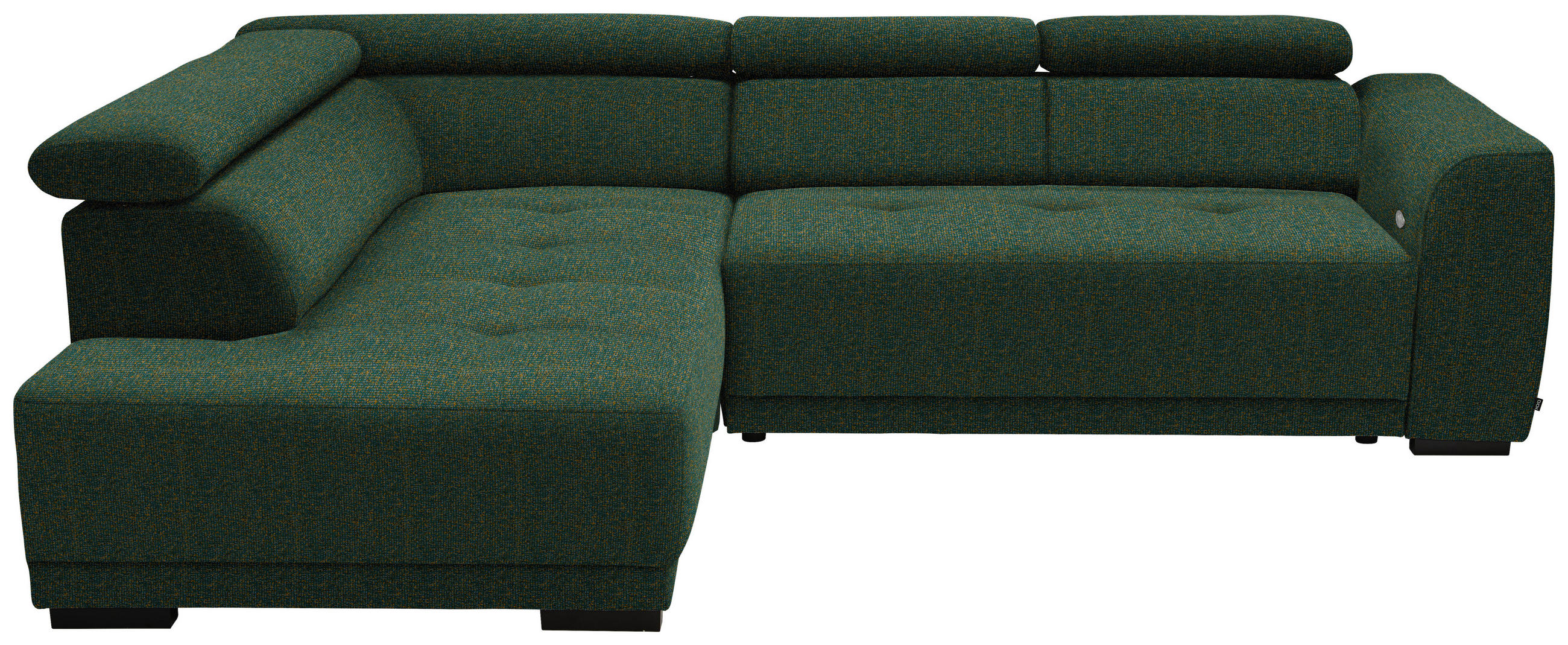 ECKSOFA  in Struktur Grün  205/284 cm  - Schwarz/Grün, Design, Kunststoff/Textil (205/284cm) - Xora