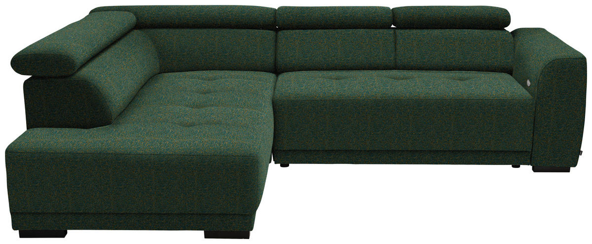 ECKSOFA in Struktur Grün  205/284 cm  - Schwarz/Grün, Design, Kunststoff/Textil (205/284cm) - Xora