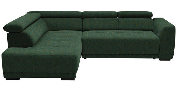 ECKSOFA in Struktur Grün 205/284 cm - Schwarz/Grün, Design, Kunststoff/Textil (205/284cm) - Xora
