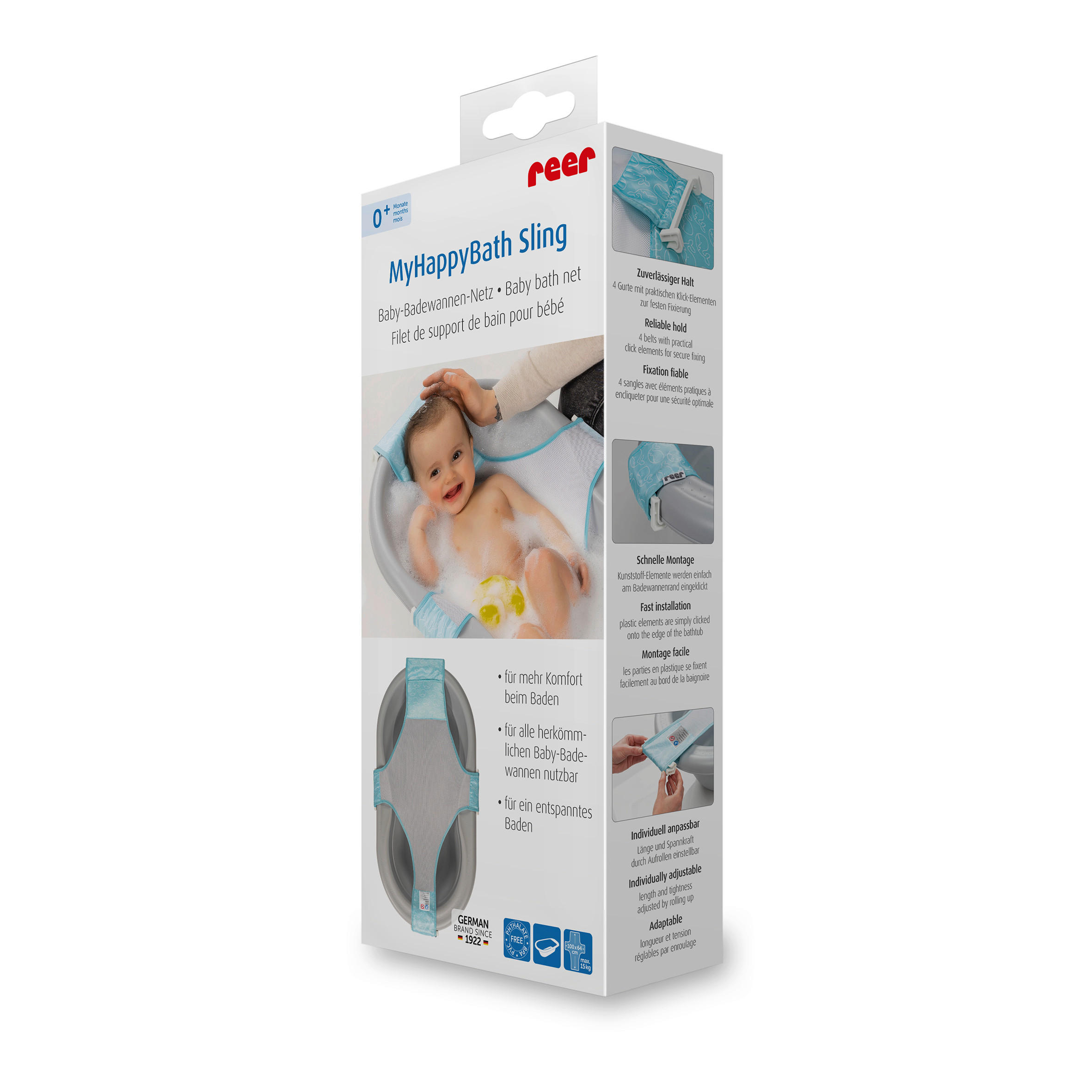 BADEWANNENEINSATZ  - Pastellblau/Weiß, Basics, Kunststoff (64/100cm) - Reer