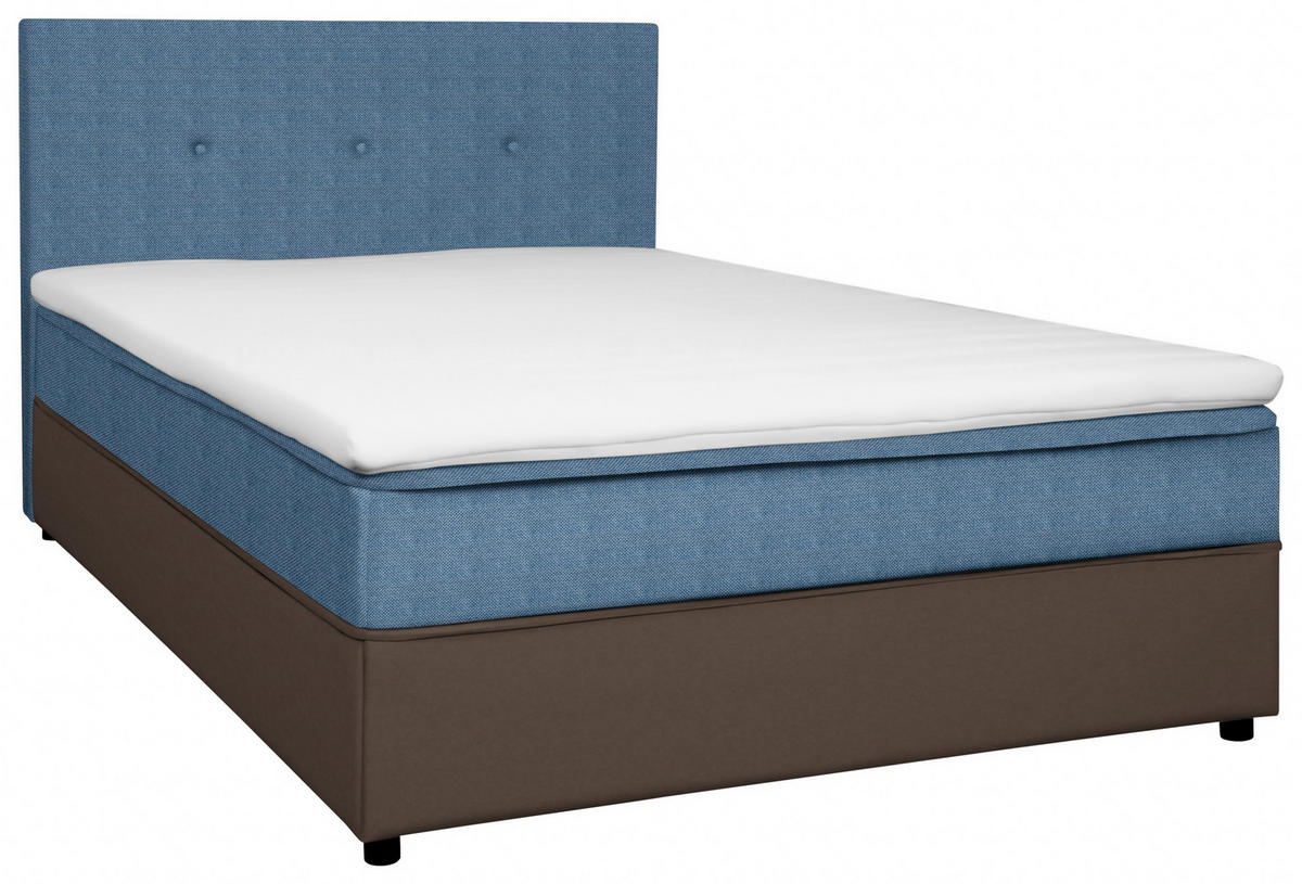 BOXBETT 120/200 cm  in Grau, Hellblau  - Schwarz/Grau, KONVENTIONELL, Holz/Textil (120/200cm) - Boxxx