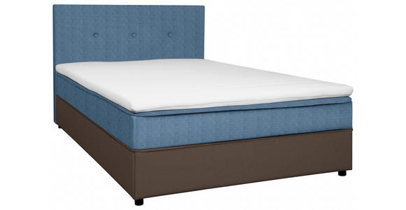 BOXBETT 140/200 cm in Grau, Hellblau - Schwarz/Grau, KONVENTIONELL, Holz/Textil (140/200cm) - Carryhome