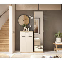 GARDEROBE  in 105/188/38 cm  - Eichefarben/Creme, Basics, Glas/Holzwerkstoff (105/188/38cm) - Xora