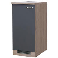 GERÄTEUMBAUSCHRANK 60/126/60 cm  in Eiche San Remo, Dunkelgrau  - Edelstahlfarben/Dunkelgrau, KONVENTIONELL, Holzwerkstoff/Metall (60/126/60cm) - FlexWell