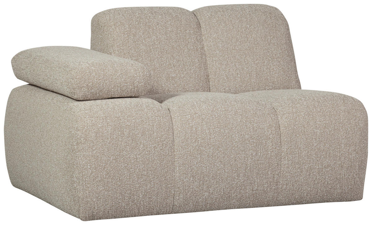 SOFAELEMENT Mojo Bouclé Beige  - Beige/Schwarz, Design, Kunststoff/Textil (97/74/124cm) - Livetastic