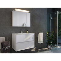 BADEZIMMER 2-teilig  in 80 cm  - Weiß Hochglanz/Weiß, Basics, Keramik/Holzwerkstoff (80cm) - MID.YOU