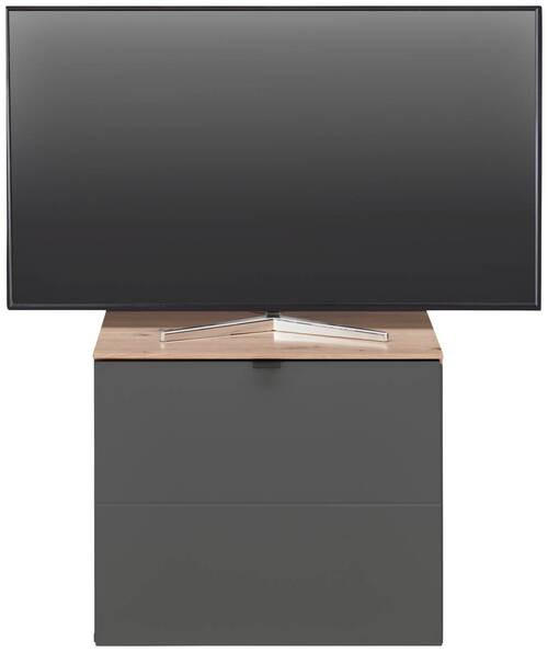 KOMODA POD TELEVIZI, barvy grafitu, dub artisan, 60/62/44 cm - černá/barvy grafitu, Moderní, kov/kompozitní dřevo (60/62/44cm) - Hom`in