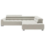 ECKSOFA in Cord Weiß  - Chromfarben/Weiß, KONVENTIONELL, Textil/Metall (311/219cm) - Hom`in