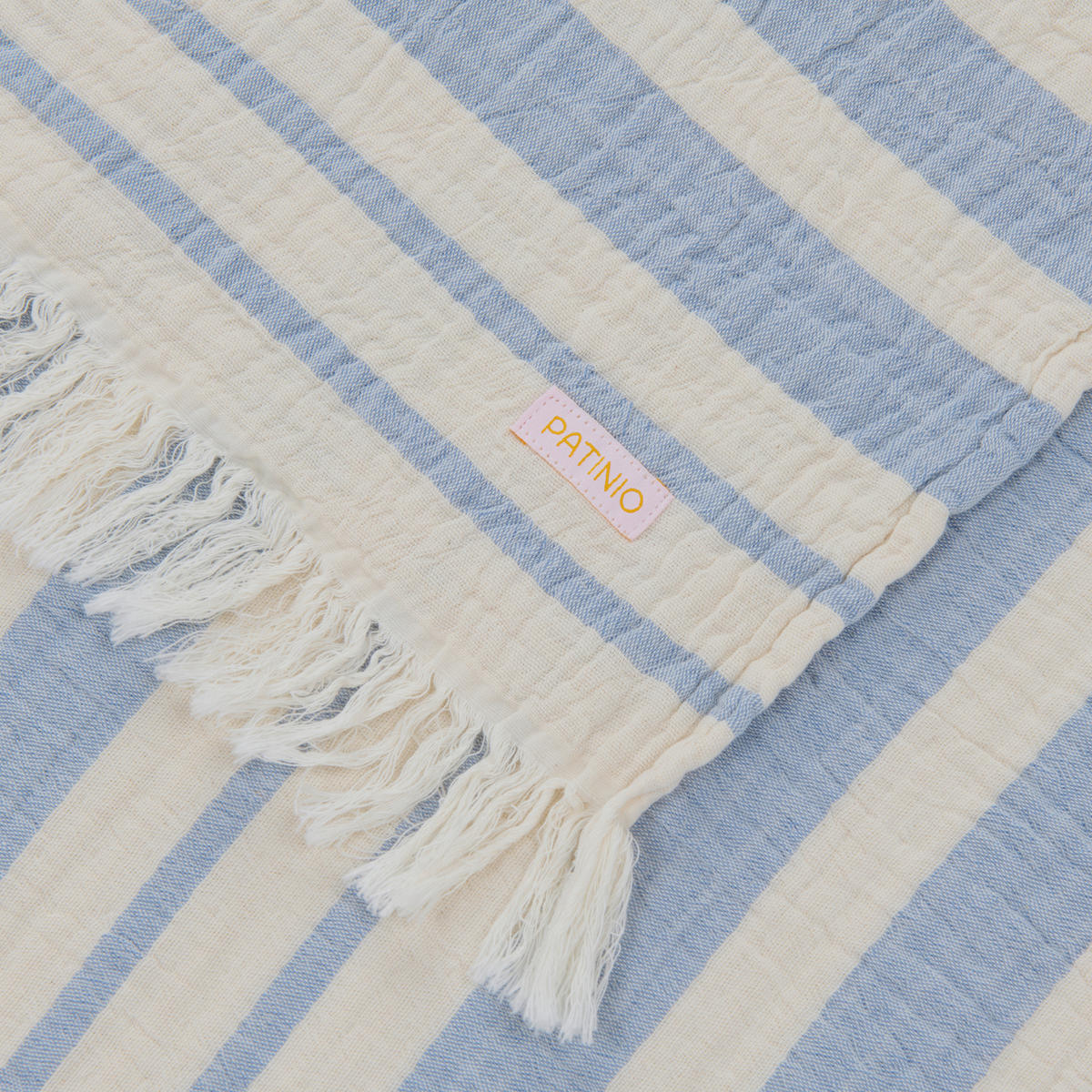 SCHMUSEDECKE   - Blau/Naturfarben, Basics, Textil (100/100cm) - Patinio