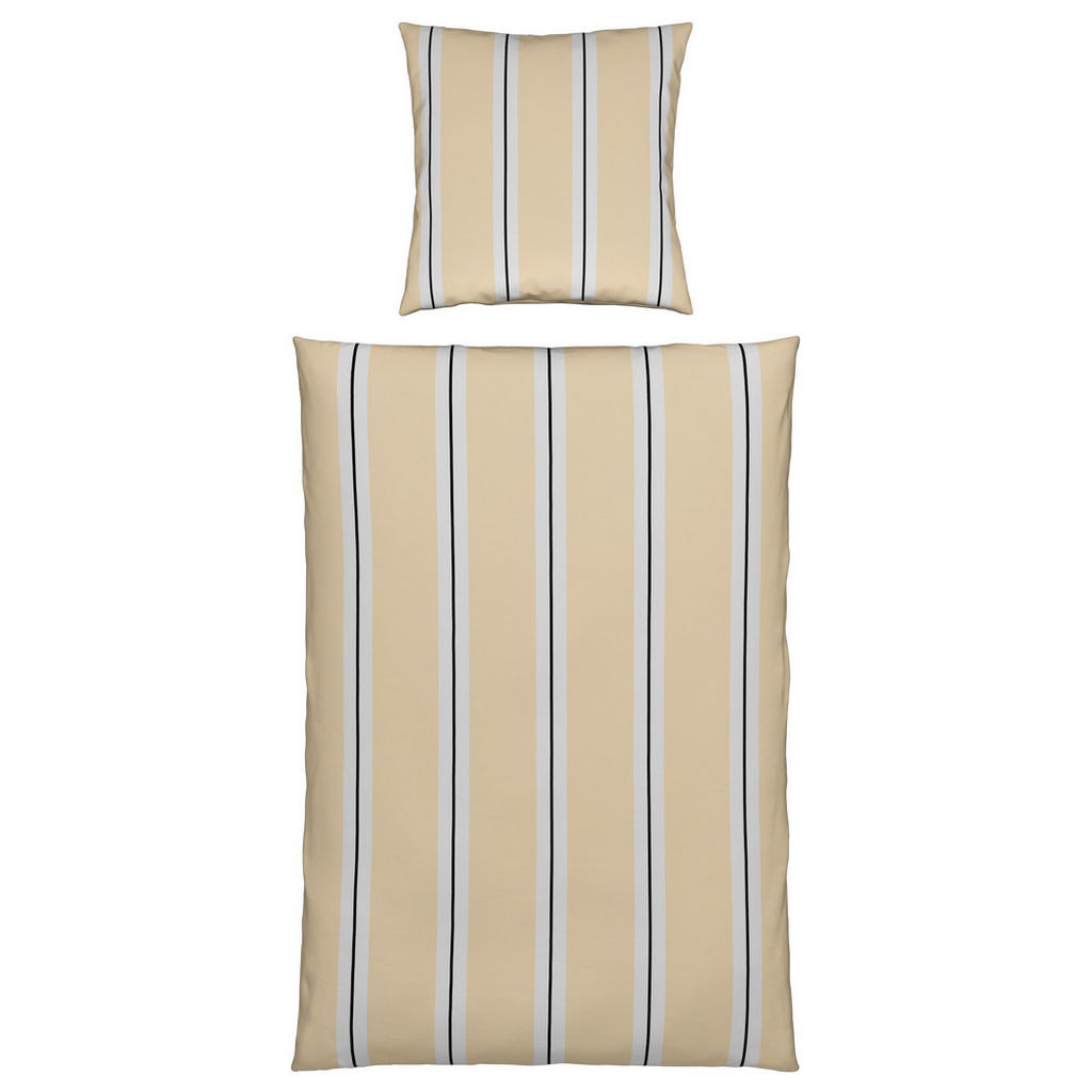 Thumbnail - Novel Bettwäsche Stripes, Beige, Textil, Streifen, 135x200 cm, atmungsaktiv, schadstoffgeprüft, Schlaftextilien, Bettwäs...